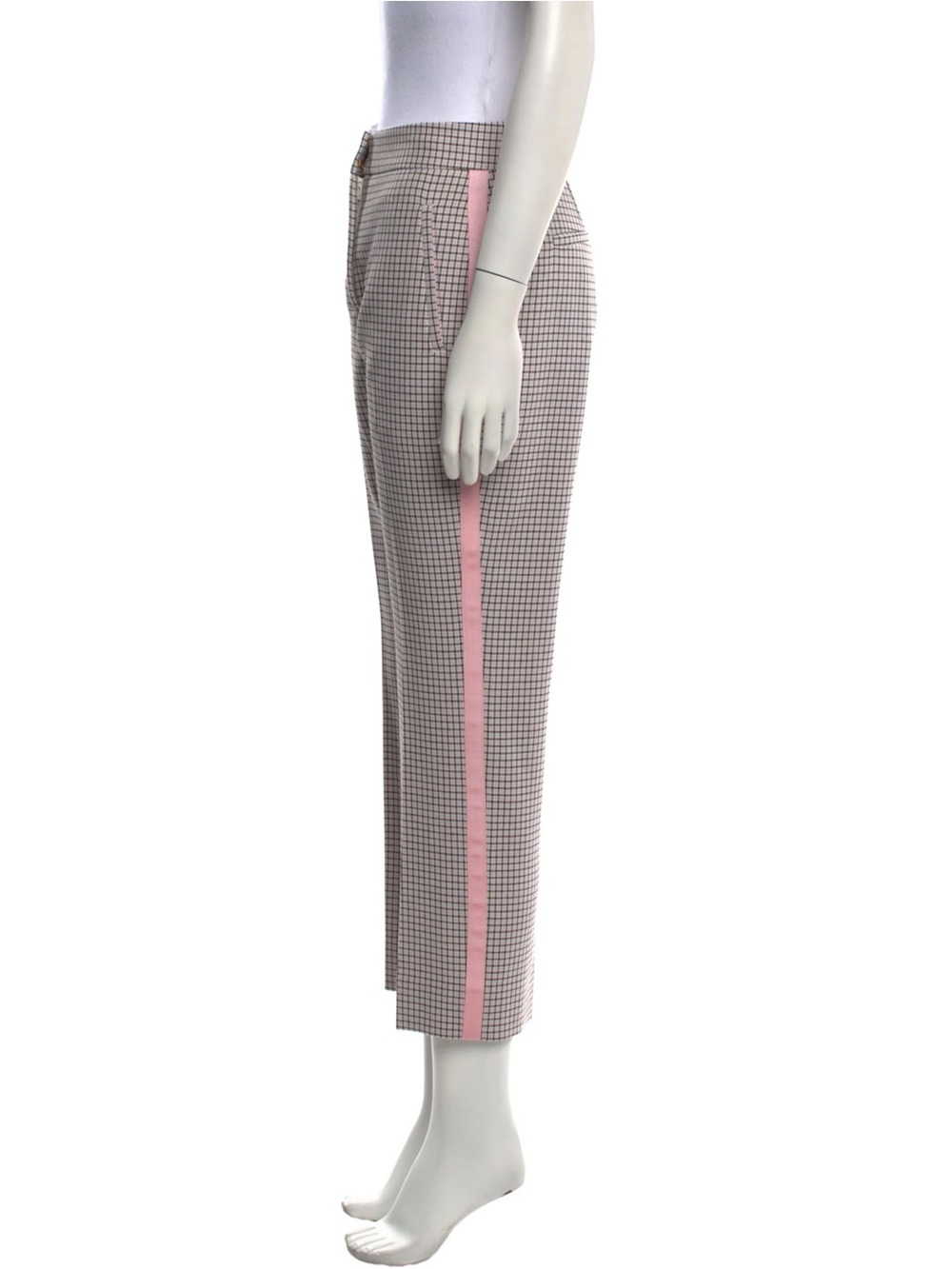 Me+Em Pink Check Side Stripe Tailored Trousers
